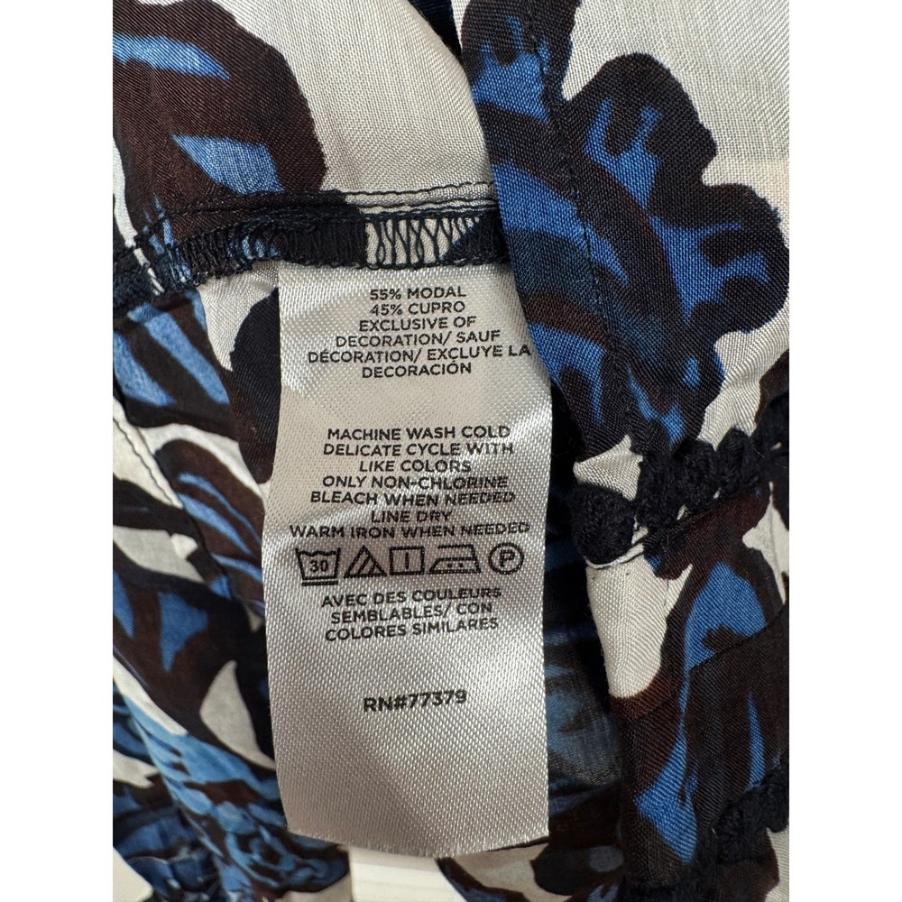 Ann Taylor Petite Paisley Bobble‎ Trim Blouse Night Sky Small Petite NWT - Picture 8 of 8